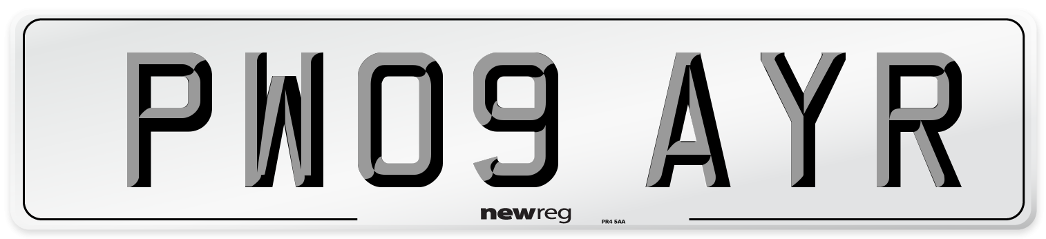 PW09 AYR Number Plate from New Reg